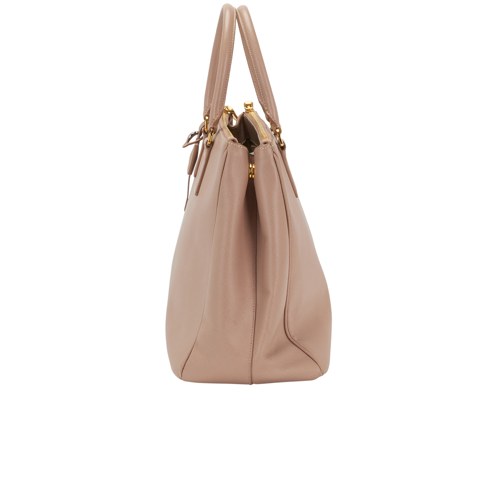 Large Double-Zip Galleria, &pound;550, Handbags, Pink, Leather, Bottom view